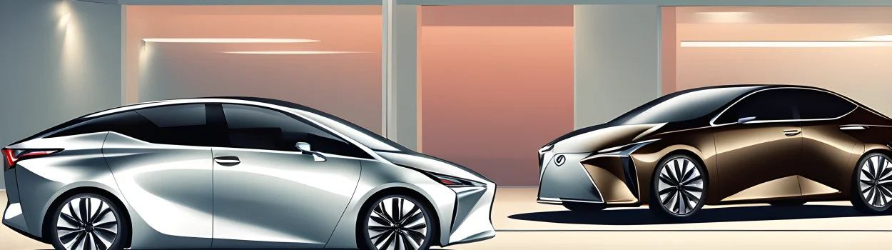 The image shows sleek and modern electric vehicles from Lexus.