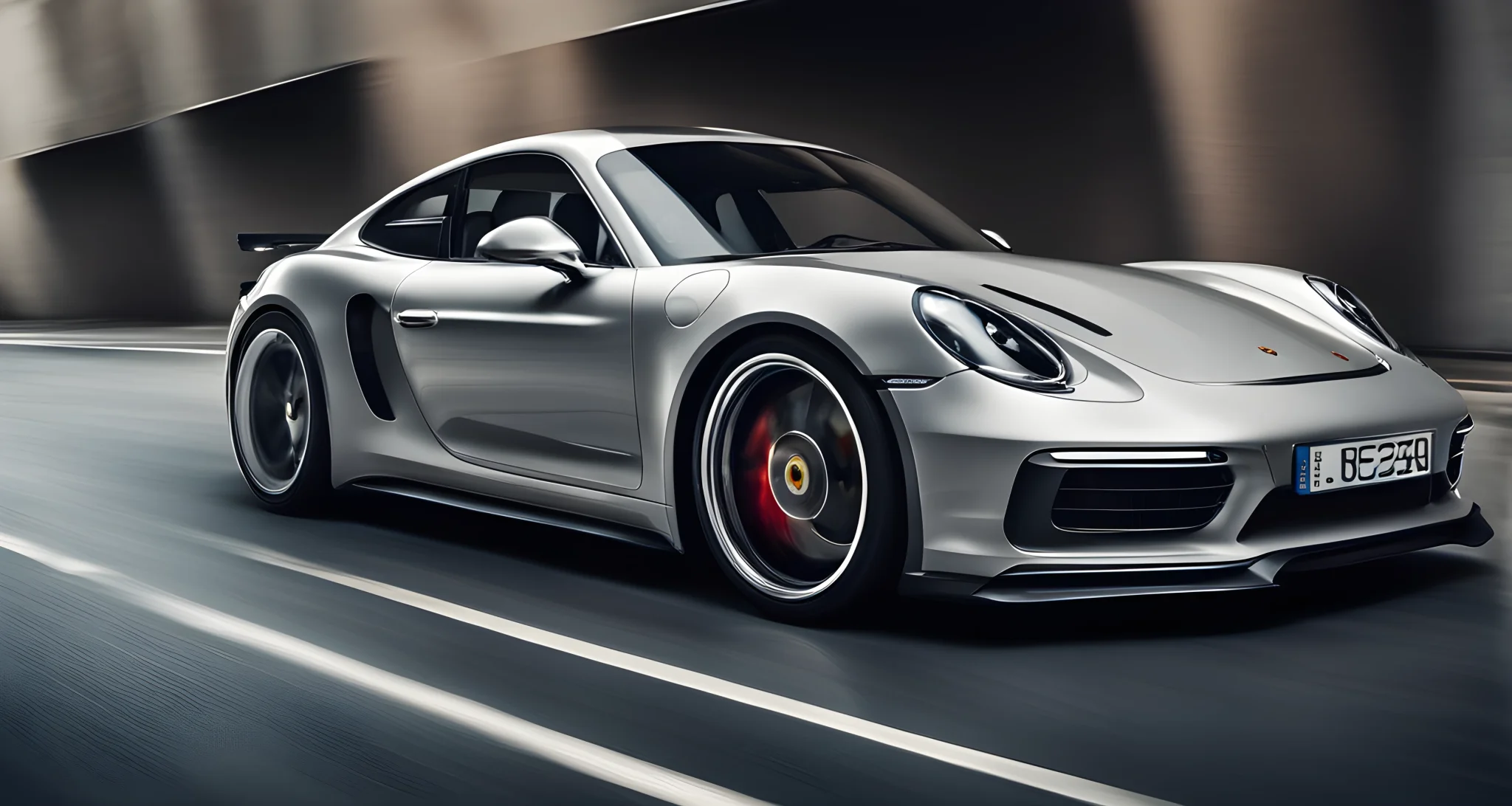 The image features a sleek and aerodynamic Porsche performance car, with a powerful engine and distinctive styling.