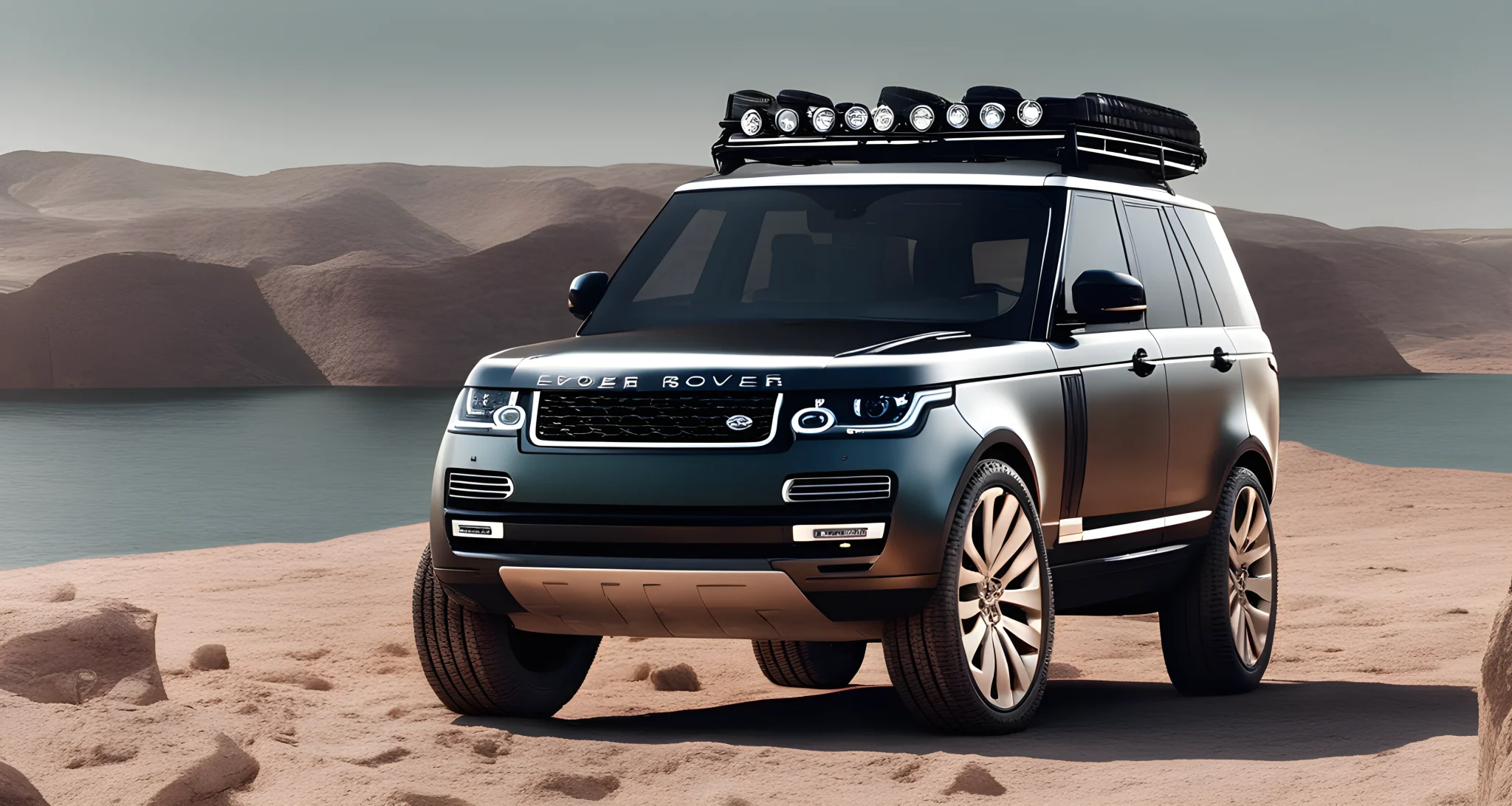 The image features a sleek and luxurious Land Rover vehicle, highlighting its advanced engineering and high-end design.