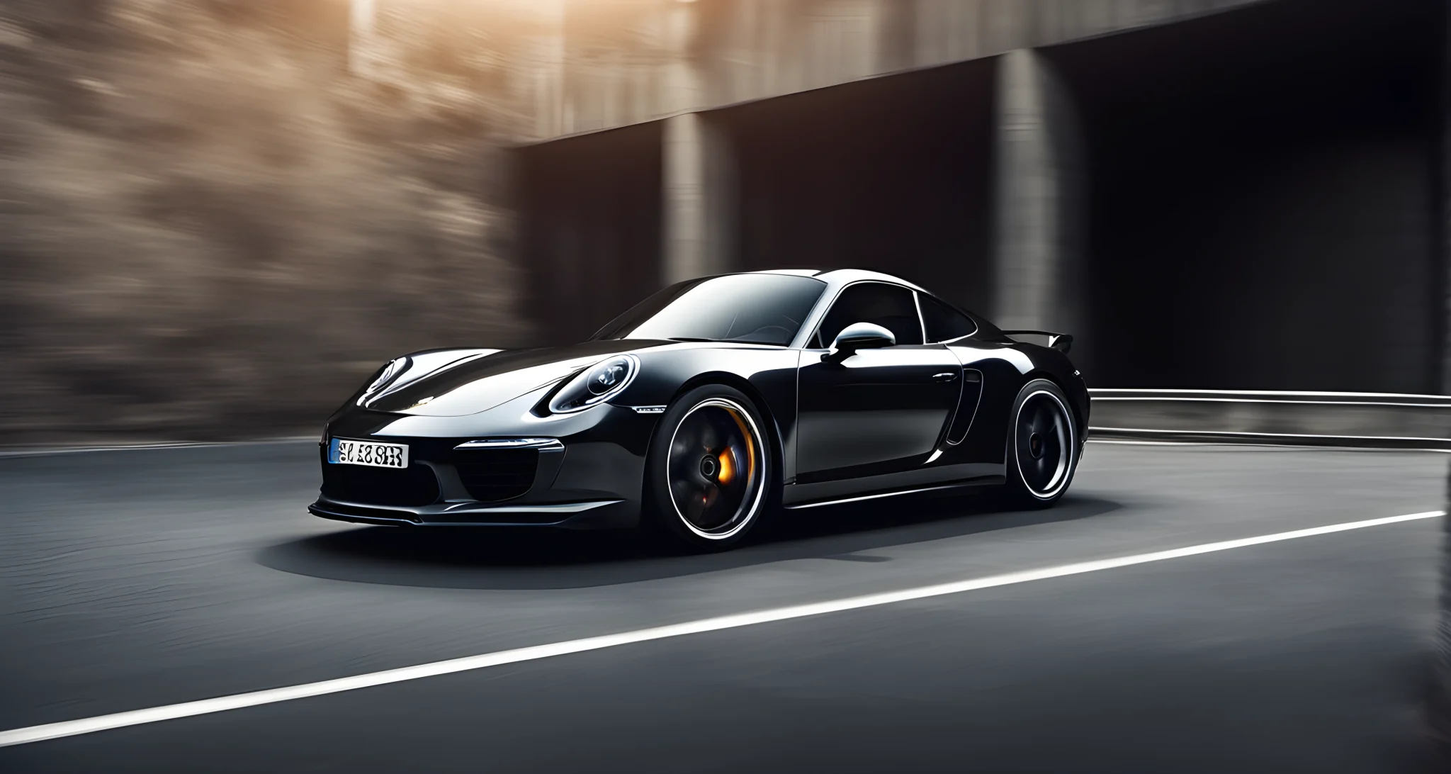 The image features a sleek, high-performance Porsche sports car with a powerful engine and advanced transmission system.