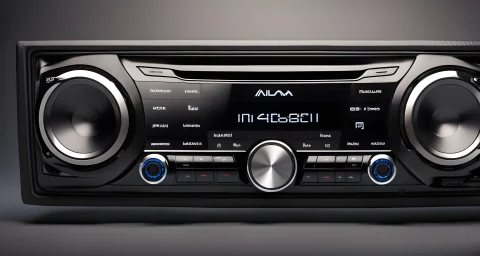 The image shows a variety of car audio systems and accessories, including speakers, amplifiers, subwoofers, and head units.