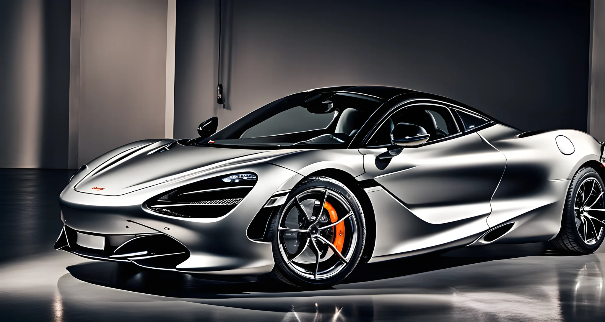 The image shows the front and side profile of a McLaren 720S, showcasing its sleek design and advanced safety features.