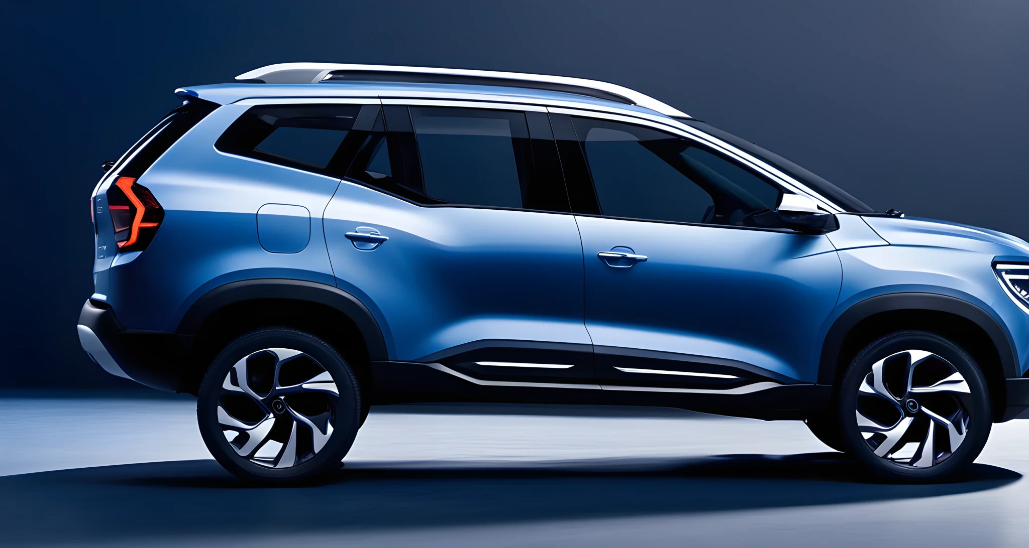 The image shows the front and side profile of the new Dacia Jogger hybrid SUV.