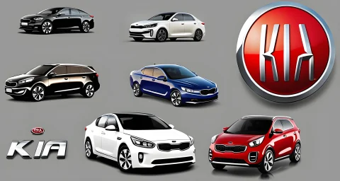 The image shows the logos of Kia Motors, a key automotive company, and other companies that they have recently merged or acquired.