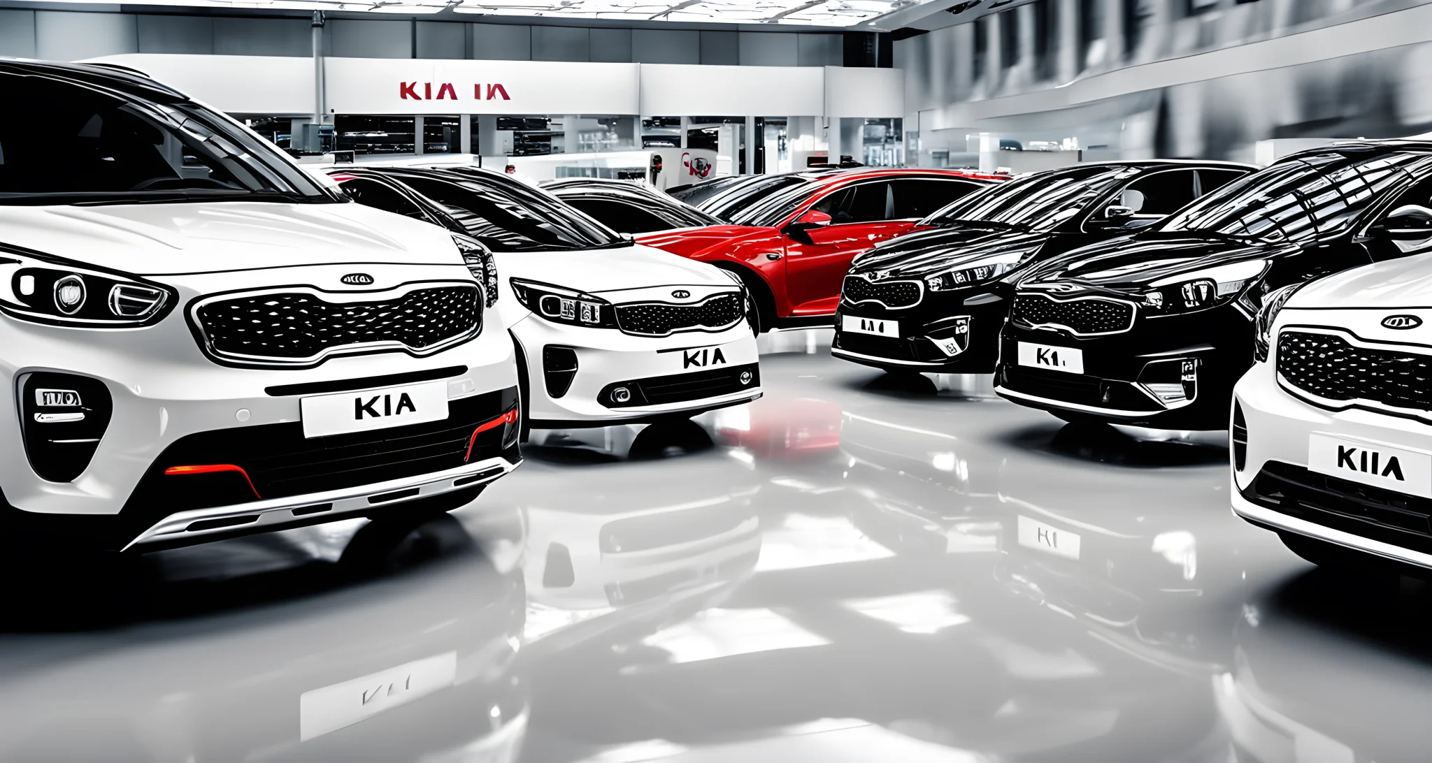 The image shows the logos of Kia Motors and several other automotive companies.