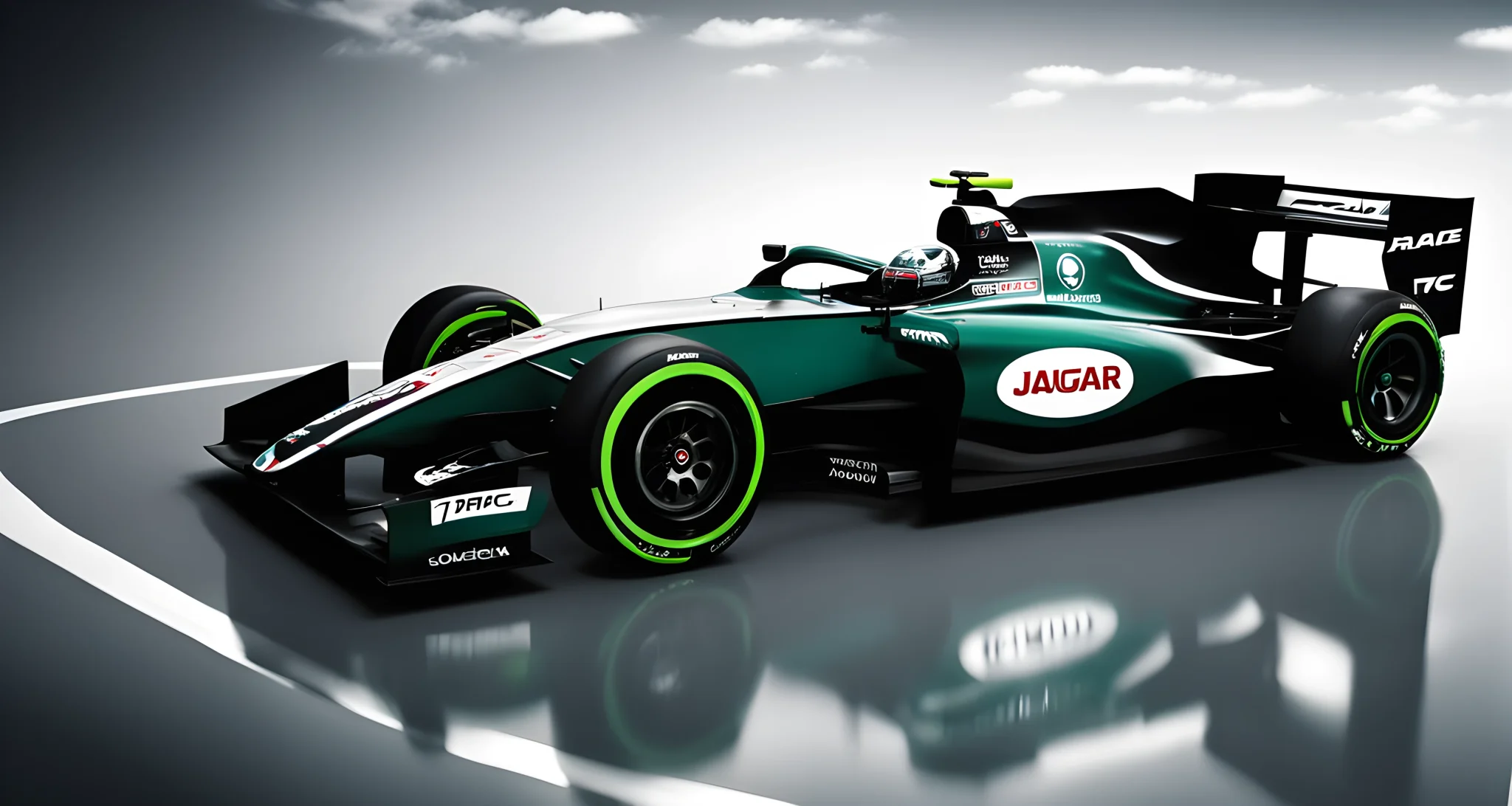 The image shows the new Jaguar TCS Racing team logo, featuring a sleek and modern design with the iconic Jaguar symbol in the center.